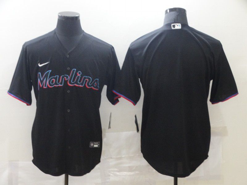 Men Miami Marlins Blank Black Game 2025 Nike MLB Jersey style 1